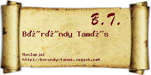 Böröndy Tamás névjegykártya
