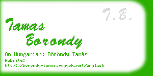 tamas borondy business card