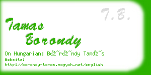 tamas borondy business card